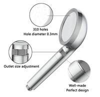 PROMO EXCEPTIONNELLE Douchette Pluie Haute Pression Réglable Éliminateur de Chlore Écologique Finition Chrome Poli Plastique ABS Usage Hôtelier