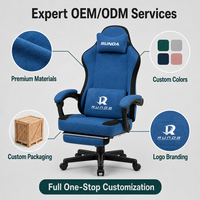 Chaise de bureau ergonomique en tissu de qualité supérieure avec fonction de massage, hauteur réglable, pivotant à 360 degrés, repose-pieds