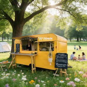 ZOWN Yellow Food Truck Mobile Catering Cart Outdoor Serving Vehicle - Product Image 1