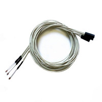 Termistor/Sensor Suhu NTC 100K Ohm 3950, Cocok untuk Printer 3D dengan Kabel Berinsulasi Teflon