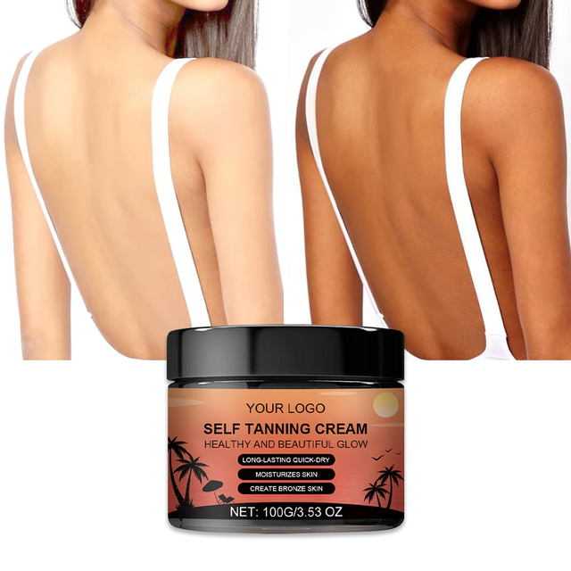 Self-Tanning Cream for Face Body Natural Looking Gradual Sunless Tanner Bisabolol Dihydroxyacetone Dark Herbal Shade OEM/ODM