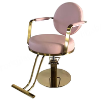 Fauteuil de Barbier Hydraulique Moderne Rose pour Salon de Coiffure Professionnel