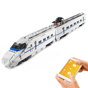 新到货创意技术RC和谐电动CRH2动车组列车轨道模型遥控列车DIY积木