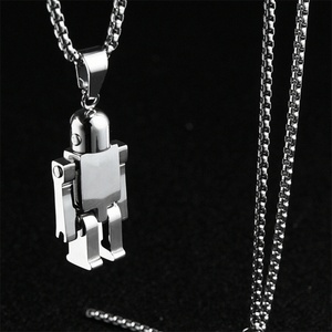 สร้อยคอหุ่นยนต์สแตนเลสแบบปรับได้ น่ารัก สั่งทำได้ตามต้องการ - Product Image 2