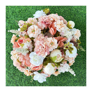 Ramo de Flores de Seda Romántico y Soñador, Peonías y Rosas Blancas y Rosas Mezcladas, Hecho a Mano, Alta Simulación, Arreglo Floral Otoñal para Bodas - Product Image 6