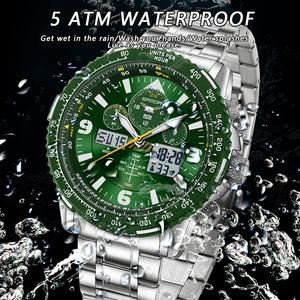SANDA 6362 Montre-bracelet électronique à double affichage pour hommes, montre multifonctionnelle avec fonction compte à rebours et fonction lumineuse - Product Image 6