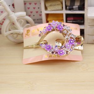 <b>Large</b> Gold Hair Clip With Rhinestone Cat Eye Stone Korean Style <b>Bow</b> Medium Size Plastic Resin For Children Daily Use - Product Image 4