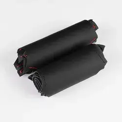 Housse de volant de voiture en cuir noir antidérapant cousue à la main avec <span class=keywords><strong>fibre</strong></span> de carbone pour Land Rover Range Rover Evoque 2012-2018 - Product Image 5