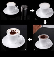 16 Pièces/ensemble Cappuccino Café Duster Jet Décoratif Modèle Pochoirs Pochoir À Gâteau Outil D'art