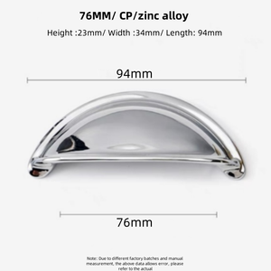 Tiradores <span class=keywords><strong>de</strong></span> Lujo Vintage con Forma <span class=keywords><strong>de</strong></span> Concha, Manijas <span class=keywords><strong>de</strong></span> Aleación <span class=keywords><strong>de</strong></span> Zinc Sólido, Acabado Dorado Pulido y Cromado, Herrajes para <span class=keywords><strong>Muebles</strong></span> <span class=keywords><strong>de</strong></span> Cocina, Cómodas y Armarios - Product Image 3