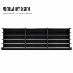 <strong>Central</strong> Island Retail Display Shelf Metal Gondola Rack With Silver Edge Trim for Corner Convenience Shop - Product Image 2