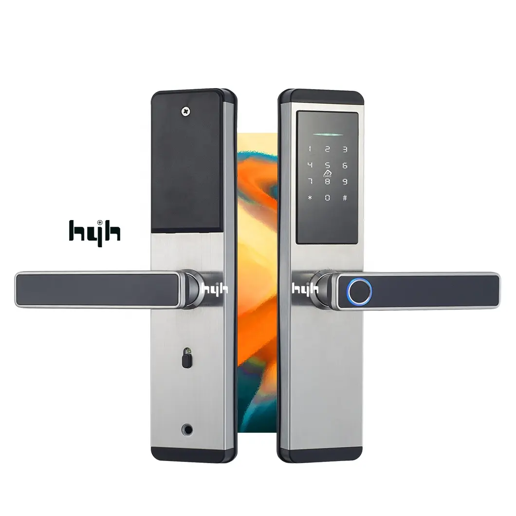 Дверной смарт-замок hyh из нержавеющей стали со сканером отпечатков пальцев и Wi-Fi, умный дверной замок с карточным ключом для квартиры, rfid с кодовым замком TTLock