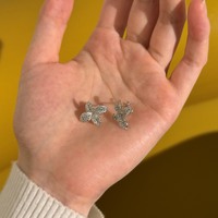 Dylam Dainty New Trend ing Schmuck Sterling Silber Blume Schmetterling 5A Zirkonia Ohr stecker für Frauen Täglicher Gebrauch