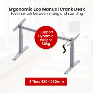 Escritorio ajustable con manivela manual funcional y ecológico para oficinas que promueve el bienestar - Product Image 2