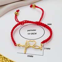 Bracelet en acier inoxydable plaqué or 18 carats, bracelet tressé, bracelet en corde, stéthoscope, bracelet ECG pour couple, cadeau