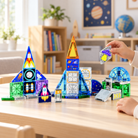Mini tuiles magnétiques de 3,75 cm, boîte en métal, blocs de construction de voyage, jouets magnétiques, kit éducatif Montessori pour les tout-petits et les enfants