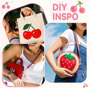 Ciondolo a Cuore da Ragazza Più Venduto, Charm a Forma di Cuore con Ciliegia, Simpatici Portachiavi, Charm per Borse, Portachiavi per Borsette, Migliori Regali - Product Image 4