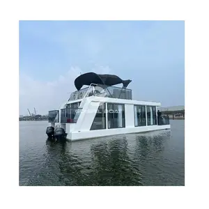Dubai 12.5m X 4.5m Aluminum House Pontoon Boat For Sale Dubai