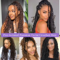 Perruques synthétiques résistantes à la chaleur, maintien de la forme des cheveux, extensions de tresses synthétiques, Passion Twist 160g