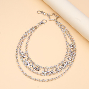 สร้อยคาดเอวฮิปฮอปหลายชั้น โลหะผสมสังกะสี แฟชั่นลำลองสำหรับผู้หญิง - Product Image 3