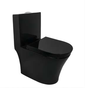 Juego de lavabo de baño de una pieza de lavado Negro occidental japonés, inodoro, precio de inodoro para Wholseeale - Product Image 2
