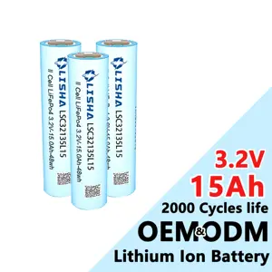 Lisha High Safety Private Label Cylindrical Cell 3.2V 15Ah LiFePO4 Battery Cells for Power Battery Lithium ion Battery