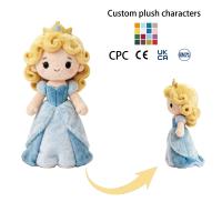 Peluche personnalisée Fée Elfe, poupée en peluche pour enfants avec cheveux bouclés roses et ailes bleues