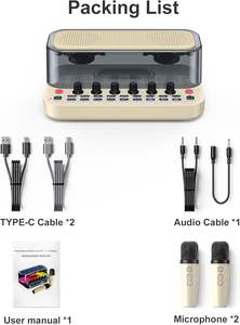Machine de <span class=keywords><strong>karaoké</strong></span> portable Bluetooth MT-VIKI avec 2 micros sans fil, lumières RGB, légère - Product Image 2