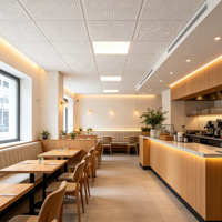 Plaque de plafond acoustique en métal perforé 600x600, plafond suspendu en aluminium pour la décoration des bureaux et des espaces publics