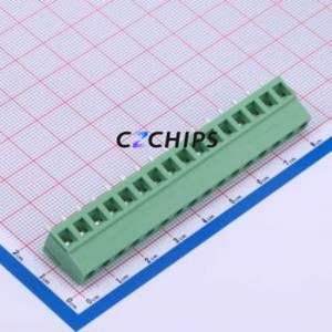 DB128V-5.08-16P-GN-S Screw Terminal Block Through hole Component (THT),P=5.08mm Connector 1x16P 5.08mm Green Through Hole - Product Image 1