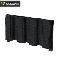 IDOGEAR Quad MP5 / MP7 Porte-chargeur avec attaches à crochet Pochette de chargeur Quad noire pour plate-forme de poitrine MK3 et MK4
