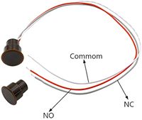 Aismartlink RC-36 NC + NO Détecteur de contact de porte de fenêtre de sécurité encastré Alarme Interrupteur magnétique à lames