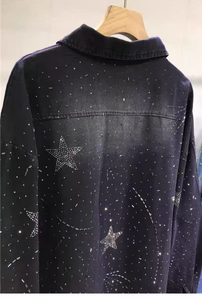 <span class=keywords><strong>Camicia</strong></span> in Denim con strillatura a caldo e diamanti in Denim Casual camicette a maniche lunghe donna autunno inverno 2025 <span class=keywords><strong>camicia</strong></span> <span class=keywords><strong>di</strong></span> <span class=keywords><strong>jeans</strong></span> larga - Product Image 4