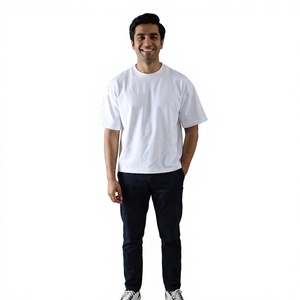 เสื้อยืดแนวสตรีทฮิปสเตอร์สำหรับผู้ชายเสื้อบ็อกซี่ไหล่ตกแบบย้อนยุคทรงโอเวอร์ไซส์เสื้อยืดวินเทจออกแบบโลโก้ได้ตามต้องการ - Product Image 1