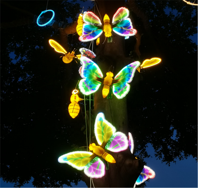 Outdoor IP65 Waterproof LED Dynamic Acrylic Butterfly Light for Garden Decoration