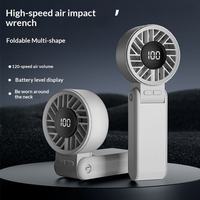 Ventilateur électrique portable pliable haute vitesse avec affichage numérique, recharge USB, sans télécommande