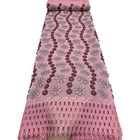 Kain Asoebi NI.AI Mewah dengan Hiasan Bunga 3D, Bahan Katun Lace yang Dapat Larut dalam Air, untuk Gaun Pengantin