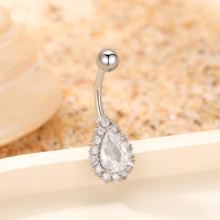Vente en gros 316L Acier chirurgical Cristal Anneau de ventre Bijoux punk pour le corps Short sexy Anneau de ventre Bijoux de piercing