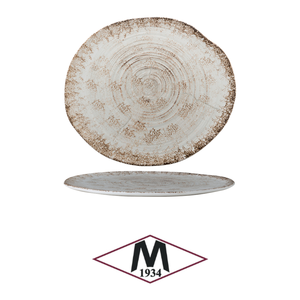 Wood Effect Flat <b>Plate</b> 28.5 × 25 cm In Porcelain M1934 - Product Image 4