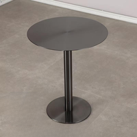 Table à manger de luxe de haute qualité, diamètre 50 cm, en acier inoxydable doré moderne avec plateau en marbre, pour salon, mobilier de salle à manger