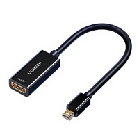 Convertisseur UGREEN MiniDP MD112 4K/1080P, adaptateur de voyage universel pour ordinateurs portables, joueurs, moniteurs et projecteurs - Noir profond