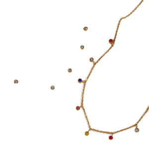 Ensemble de bijoux fins vintage Dingran 2023, chaîne en acier inoxydable avec zircon coloré, comprenant un collier et un bracelet - Product Image 2