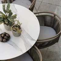 Bahçe mobilyaları halat dokuma veranda restoran sandalye halat dokuma alüminyum açık Rattan hasır balkon sandalye