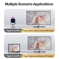 Câble USB-C bidirectionnel 8K 60Hz vers DP 1.4 pour iPhone 16 Pro Max, MacBook Pro/Air, iPad et plus