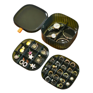 Organizador de Aretes de Plástico de 3 Capas con Logotipo Personalizado al por Mayor, Estuche Portátil para Joyas, Caja de Almacenamiento para Collares - Product Image 1