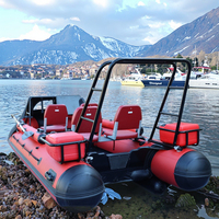 Bateau de pêche pneumatique rigide à ponton en Hypalon PVC certifié CE avec plancher en aluminium pour la dérive