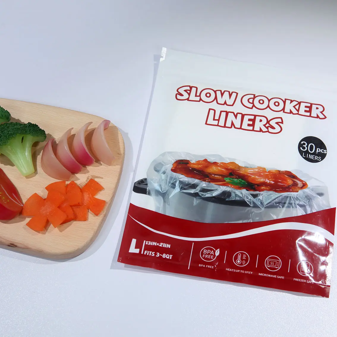 Slow Cooker Liners 13 x 21 Inches Disposable Cooking Bags Easy Clean-Up Plastic Bags for Slow Cooker and Crockpot