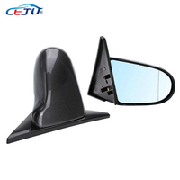 Rétroviseurs de porte de voiture de Style cuillère en carbone ABS noir pour Honda Civic EG6 EH2 EJ8 EM1 EK9 Integra DC5 Acura RSX 1992-2000