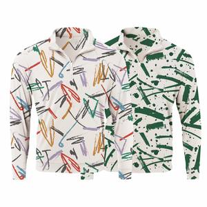 Personnalisé Extérieur Golf Hommes Quart Zip Pull Sweatshirts Polyester Spandex Numérique Imprimé Solide Brodé Technique Automne - Product Image 1