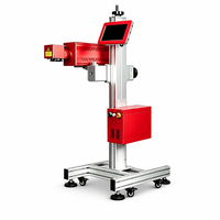 Mesin Pengkodean Laser Serat Kecepatan Tinggi 1064nm Tipe Split Flying 20W-100W Printer Penanda Laser untuk Lini Produksi Kemasan